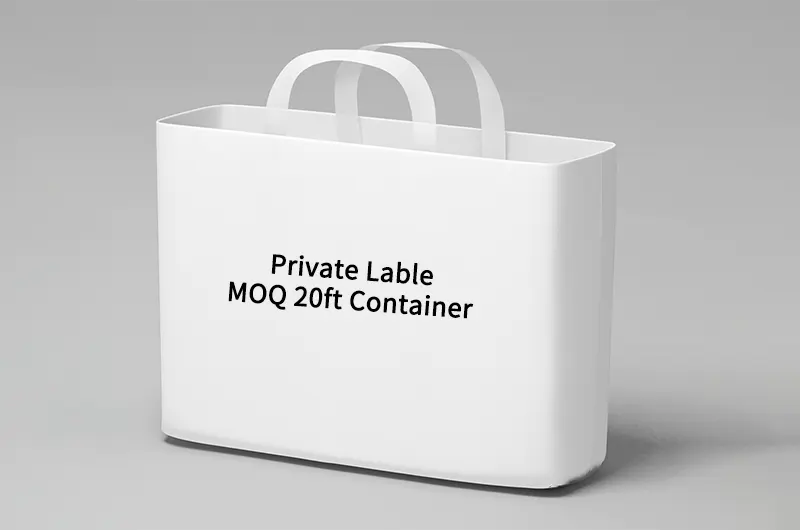 A custom label branding choice for OEM natural baby diapers is featured on a simple white bag.