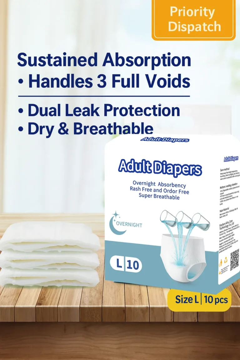 Product box and pads emphasizing overnight protection and comfort.