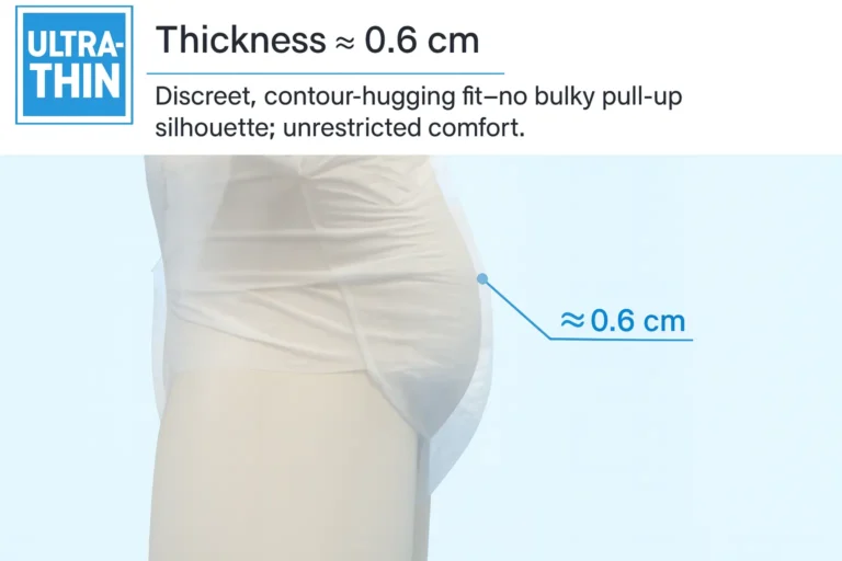 Side profile showing ultra-thin, discreet fit around the waist.