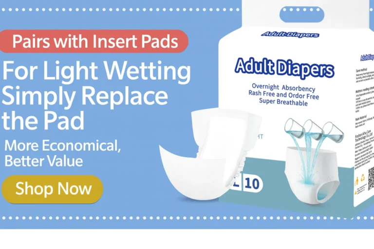 Packaging with insert pad option highlighted for light wetting.