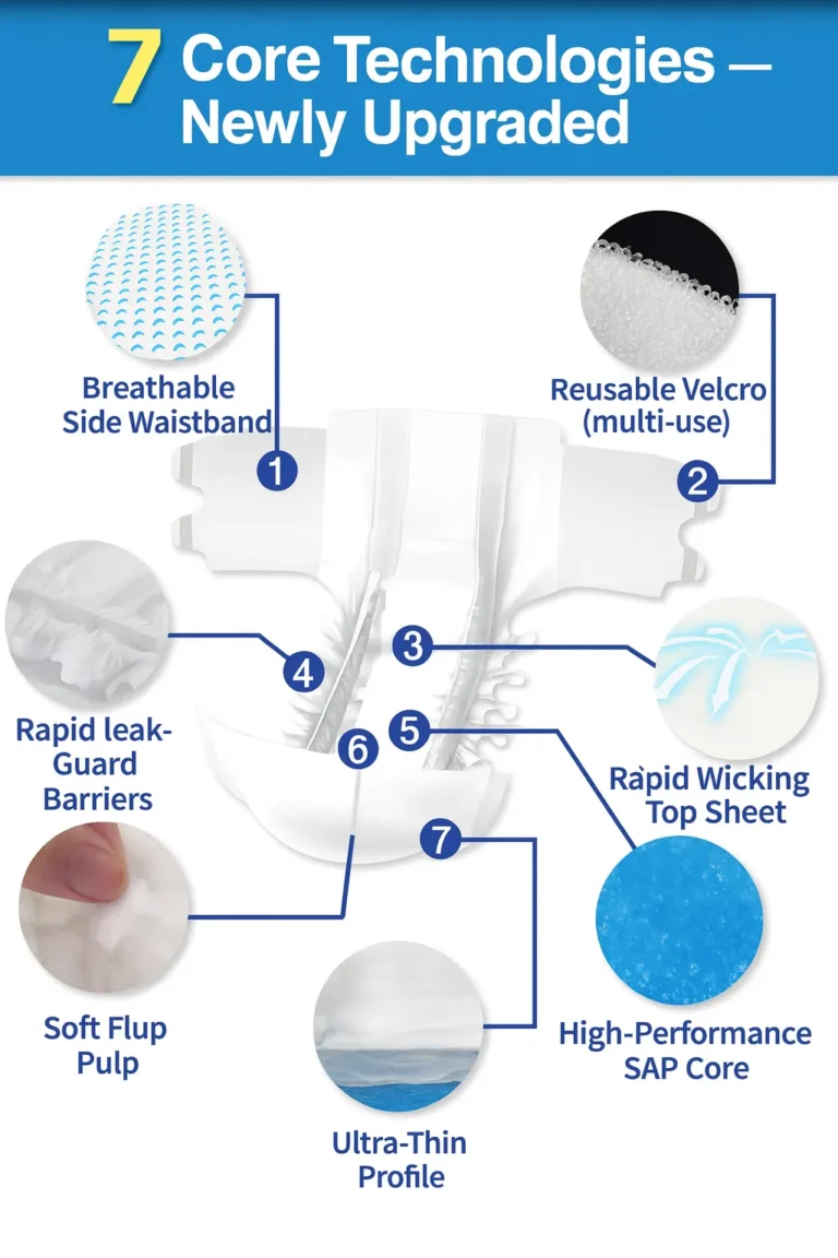 Diagram of seven core features of the adult brief construction.