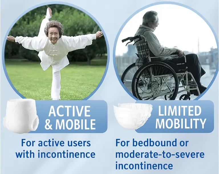 Comparison of products for active users and limited mobility.
