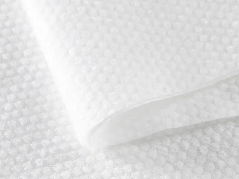 White hot-air nonwoven topsheet close-up